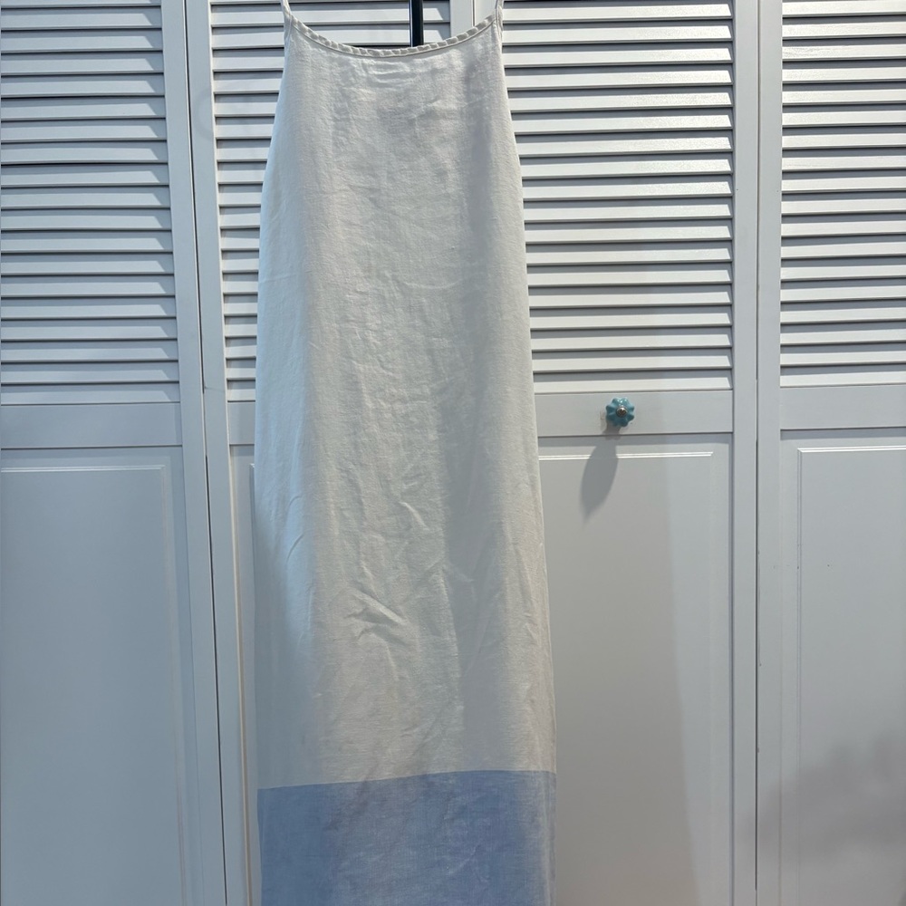 C&C California White and Blue Maxi Dress